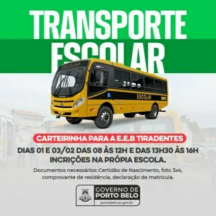 Estudantes do Colégio Tiradentes devem fazer carteirinhas para transporte escolar