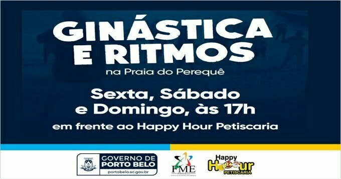 Iniciam as aulas gratuitas de ginástica e ritmos na Praia do Perequê