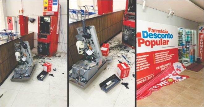 Assaltantes invadem supermercado em Itapema e levam dinheiro de caixa eletrônico; VÍDEO
