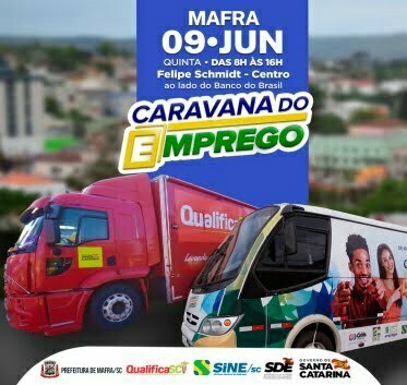 Caravana do Emprego e Qualifica SC chegam a Mafra com vagas de trabalho e capacitação profissional