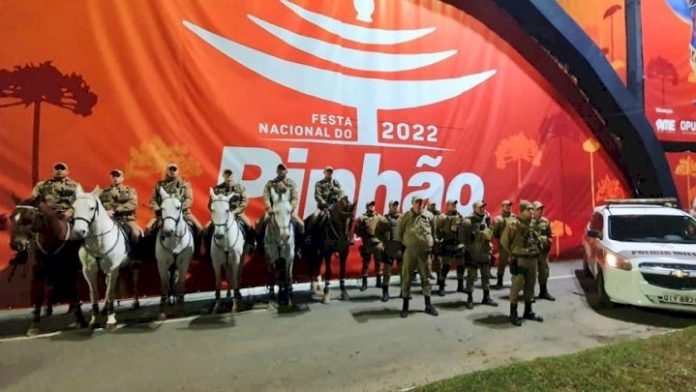 Policiamento garante a segurança do público na 32ª Festa Nacional do Pinhão
