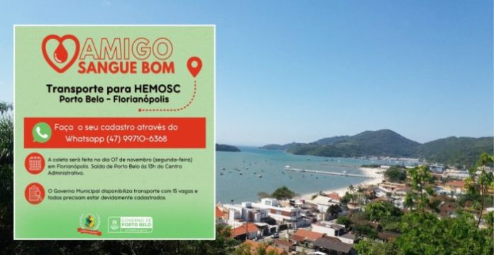 Porto Belo abre cadastro para transporte até o HEMOSC no mês de novembro