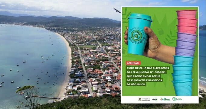 Bombinhas divulga alterações na Lei Municipal que proíbe plásticos de uso único e embalagens descartáveis