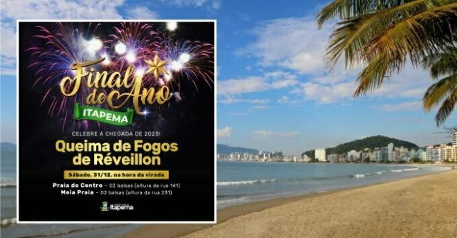 Virada de ano em Itapema terá queima de fogos na Orla da Praia