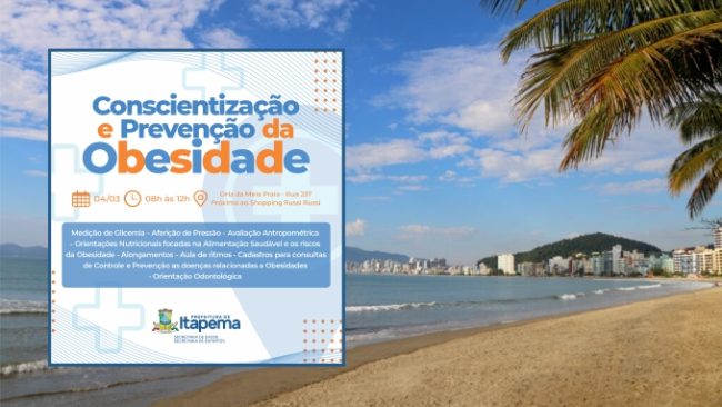Ação para conscientização e prevenção da obesidade acontece neste sábado (04)