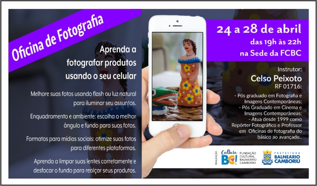 Fundação Cultural oferece oficinas de fotografia gratuitas focadas em divulgação de produtos