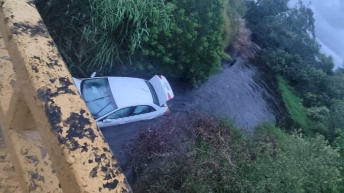 Policiais militares resgatam crianças em veículo submerso em SC
