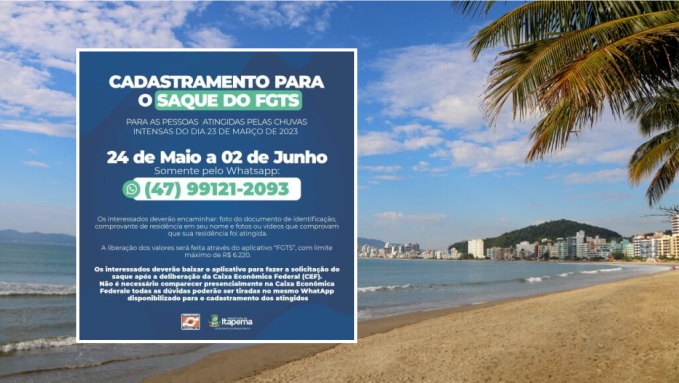 Defesa Civil abrirá cadastro para famílias atingidas pelas chuvas de março solicitar FGTS