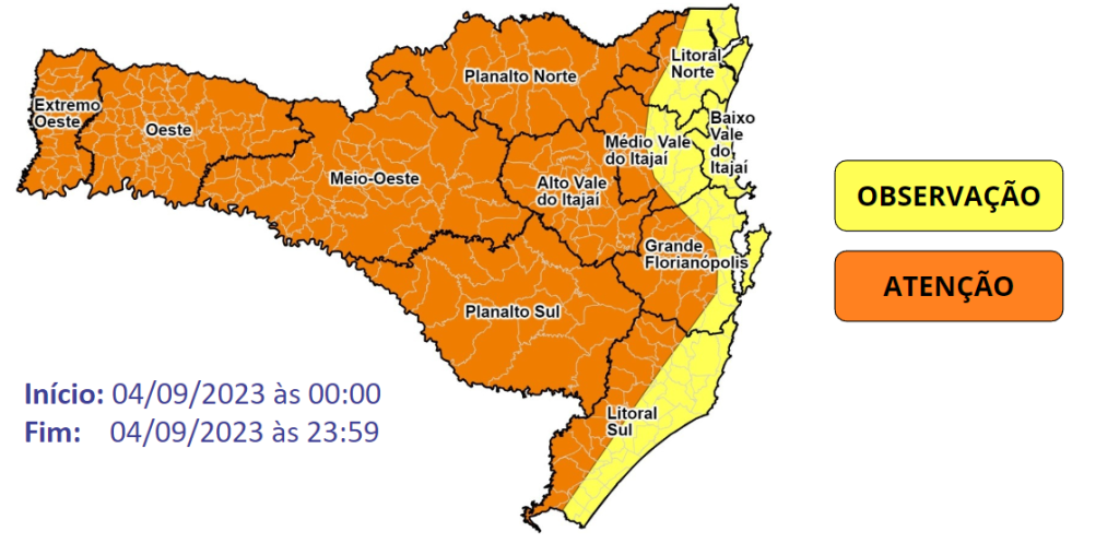 Atenção Meteorológica: fortes rajadas de vento devem atingir Santa Catarina nesta segunda-feira 1 image 3