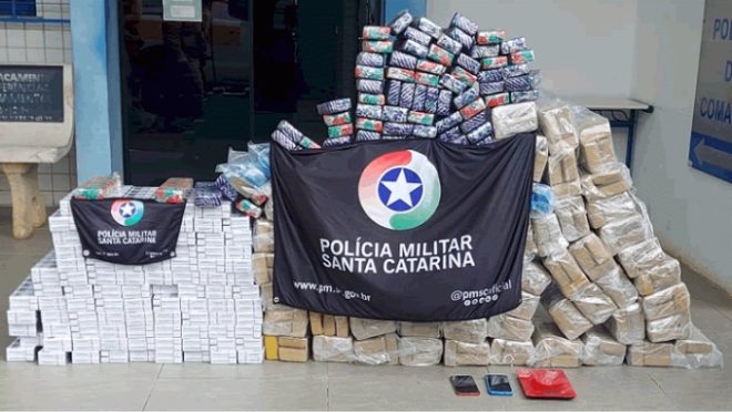 Mais de 200 kg de maconha e cigarros contrabandeados são apreendidos em operação integrada