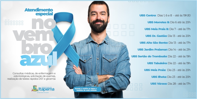Novembro Azul será com atendimento especial para os homens