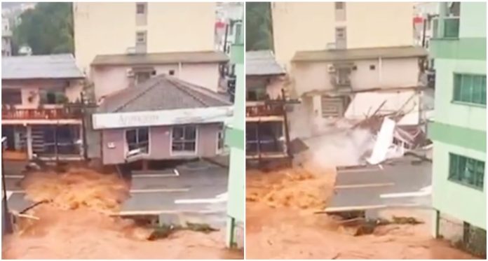 Casa é levada pela enchente em Capinzal