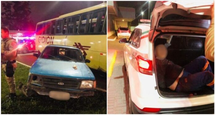 Condutor é detido após causar acidentes e fuga aventureira no Norte de SC
