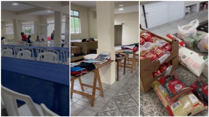 Itapema monta abrigos para desabrigados em meio a alagamentos e deslizamentos