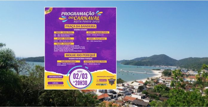 Porto Belo divulga programação do Carnaval Agita Porto 2025