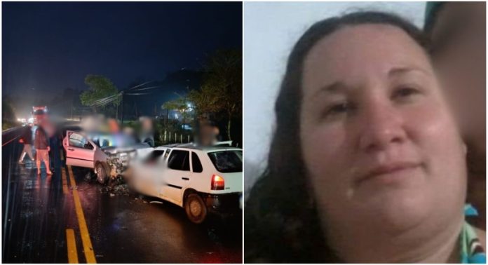 Mãe morre e filhos e marido ficam feridos após grave colisão na SC‑283