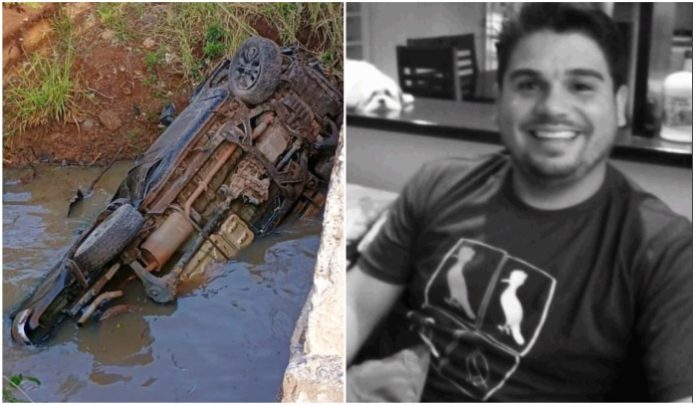 Motorista morre após caminhonete cair em rio na BR-282, em Vargem