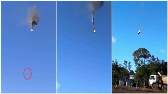 Tragédia em Praia Grande_ balão turístico incendeia-se e cai durante passeio