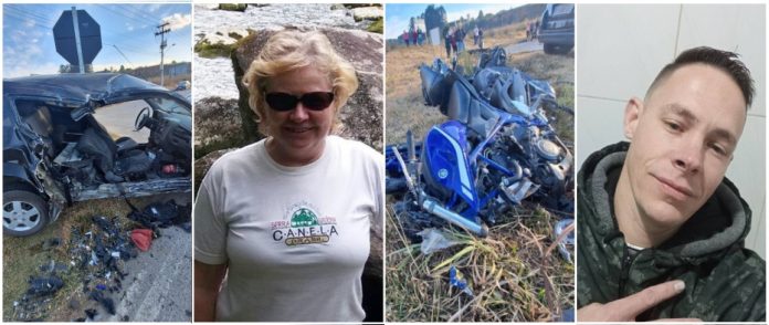 Colisão entre carro e moto mata duas pessoas em São Bento do Sul