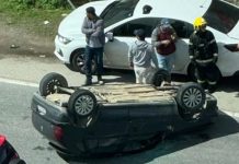 Capotamento na BR-101 em Itapema não deixa vítimas, mas causa lentidão temporária