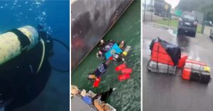 Mergulhadores da PF e PM apreendem grande carga de cocaina