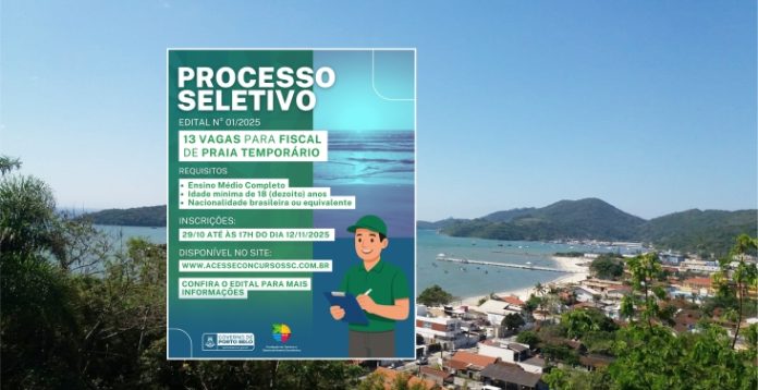 Porto Belo abre seleção para fiscais de praia temporários na alta temporada