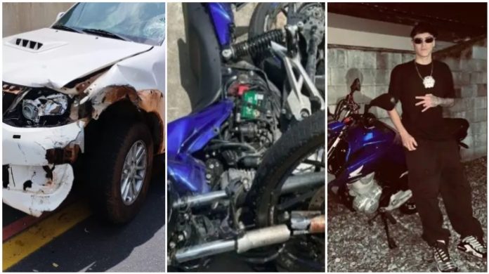 Jovem de 20 anos morre após colisão entre moto e Hilux no centro de Pomerode