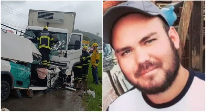 Escada atravessa cabine após colisão e mata motorista em Ilhota