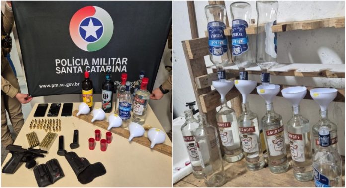 Operação integrada encontra depósito de bebidas adulteradas e apreende arma na orla de Florianópolis