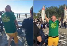 VÍDEO: Luciano Hang participa de lanço de tainha em Bombinhas e critica restrições à pesca em SC