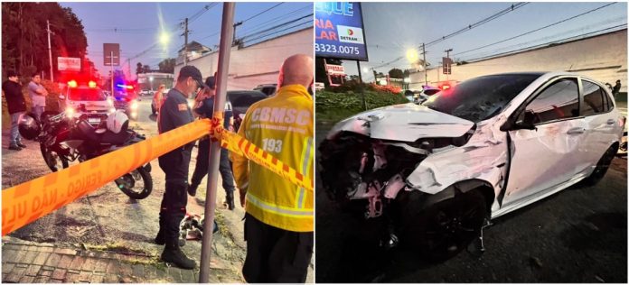 Colisão entre carro e motocicleta deixa um morto e um ferido grave em Blumenau