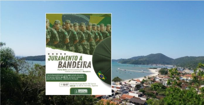 Porto Belo convoca jovens para cerimônia de Juramento à Bandeira Nacional