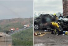 Acidente entre caminhão e caminhonete deixa duas mulheres mortas na BR-470, em Pouso Redondo