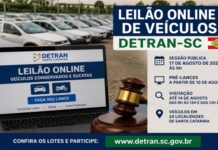 Detran-SC abre leilão online com carros e motos em 24 localidades de SC