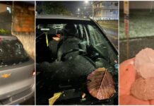 Granizo atinge a Grande Florianópolis e deixa moradores em alerta durante forte temporal