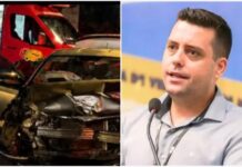 Presidente da Câmara de Joinville sofre acidente de trânsito na Rua Dona Francisca