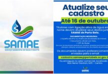 SAMAE de Porto Belo inicia recadastramento de usuários com ligação ativa de água