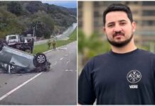 Motorista de 29 anos morre após ser ejetado durante capotamento em São José