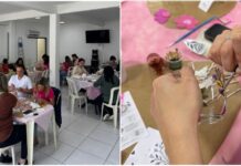 Oficina de pintura marca encerramento do Outubro Rosa na UBS Tabuleiro